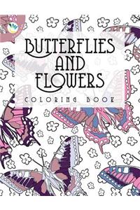 Butterflies and Flowers Coloring Book