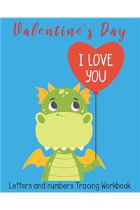 Valentine's Day Letters and numbers Tracing workbook