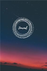 Galaxy Bullet Journal - Landscape at Night Sky - A5 Dot Grid Notebook 6 x 9 inches (15.24 x 22.86 cm) - 120 pages