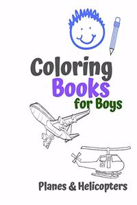 Coloring Books for Boys Planes & Helicopters