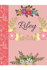 Riley: Personalized Notebook for Women and Girls, Floral Composition Cover Journals to Write in. Personalized Gift. Garden Flowers Pattern