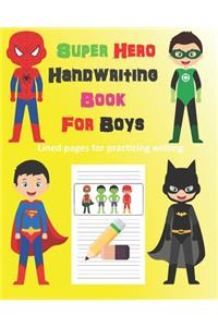 Super Hero Handwriting Book for Boys