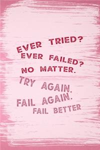 Ever Tried? Ever Failed? No Matter. Try Again. Fail Again. Fail Better