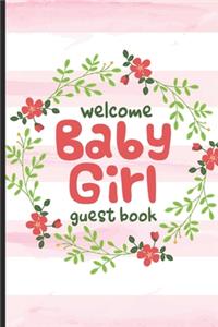 Welcome Baby Girl Guest Book