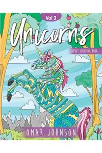 Unicorns Adult Coloring Book Vol 3