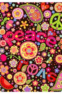 The Flower Power Hippie Theme Dot Grid Notebook