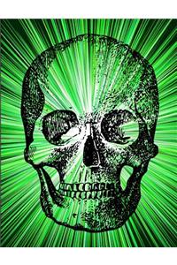 Skull Green Burst Journal Notebook
