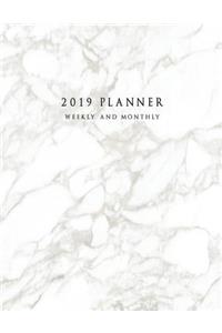 2019 Planner Weekly and Monthly: Large 52 Week Planner with To-Do List (Marble Cover Volume 5)