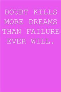 Doubt kills more dreams than failure ever will.