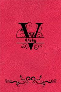 Split Letter Personalized Name Journal - Vicky