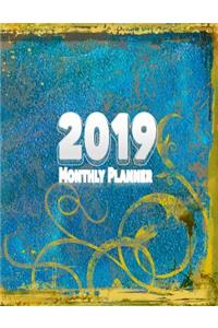 2019 Monthly Planner: Gold Edition