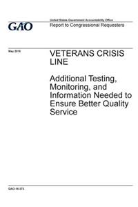 Veterans crisis line, additional testing, monitoring, and information needed to ensure better quality service: report to congressional requesters.