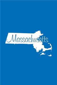 Massachusetts - Cobalt Blue Lined Notebook with Margins