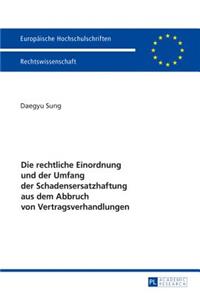 rechtliche Einordnung und der Umfang der Schadensersatzhaftung aus dem Abbruch von Vertragsverhandlungen