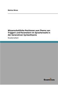 Wissenschaftliche Positionen zum Thema von Triggern und Parametern im Spracherwerb in der Generativen Syntaxtheorie