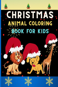Christmas animal coloring book for kids