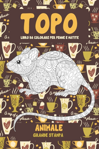 Libro da colorare per penne e matite - Grande stampa - Animale - Topo