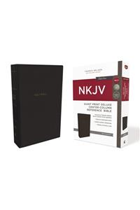 NKJV, Deluxe Reference Bible, Center-Column Giant Print, Imitation Leather, Black, Red Letter Edition, Comfort Print