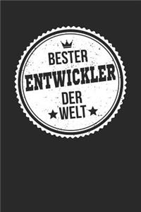 Bester Entwickler Der Welt: A5 Liniertes - Notebook - Notizbuch - Taschenbuch - Journal - Tagebuch - Ein lustiges Geschenk für die Besten Männer Der Welt