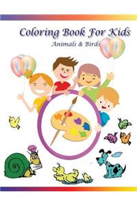 Coloring Book for Kids Animals & Birds