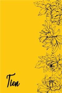 Tien: Personalized with Vietnamese Name Writing Journal for Women - Elegant Chrysanthemum & Yellow