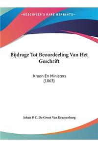 Bijdrage Tot Beoordeeling Van Het Geschrift