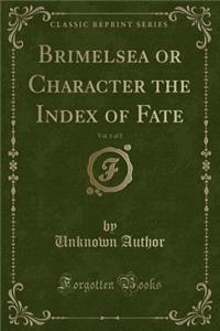Brimelsea or Character the Index of Fate, Vol. 1 of 2 (Classic Reprint)