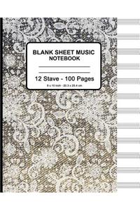 Blank Sheet Music Notebook - Faux Lace