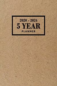 5 Year Planner: 5 Year Calendar Planner for January 2020 - December 2024, Includes Contacts + Notes Page, 60 Month Planner, 5 Year Monthly Planner + Notes Section, 