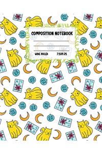 Composition Notebook Wide Ruled: Size 7.5 " x 9.25 " - Pretty Colourful Workbook for Little Princesses Girls Kids Teens Students for School Home College Writing Notes - Journal for 