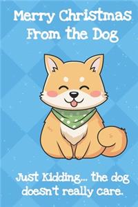 Merry Christmas From The Dog Just Kidding The Dog Doesnt Really Care