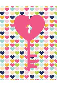 Key Hearts Notebook - Wide Ruled