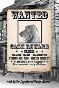 Irish Setter Dog Wanted Poster Journal