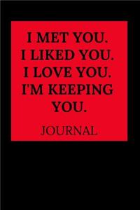 I Met You. I Liked You. I Love You. I'm Keeping You.