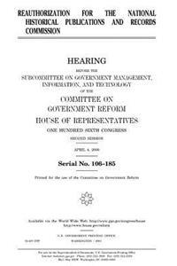 Reauthorization for the National Historical Publications and Records Commission