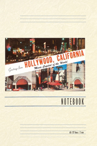 Vintage Lined Notebook Greetings from Hollywood, California