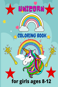Unicorn coloring book for girls ages 8-12