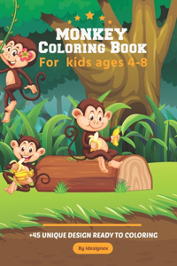 Monkey Coloring Book For Kids 4-8