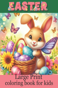 Large print easter coloring book for kids