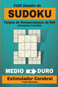 #100 Desafío de SUDOKU Tarjeta de Rompecabezas de 9x9 soluciones incluidas