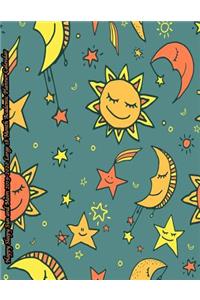 Happy Sleepy Sun and Moon 2019-2020 Large 18 Month Academic Planner Calendar