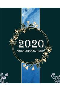 2020 Planner Weekly And Monthly: Blue Marble and Flower, 12 Month Yearly Planner, January 2020 through December 2020 with Holiday