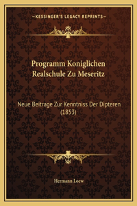 Programm Koniglichen Realschule Zu Meseritz