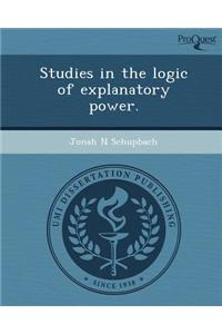 Studies in the Logic of Explanatory Power