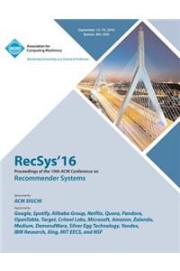 RecSys 16 19th ACM Conference on Recommender Systems