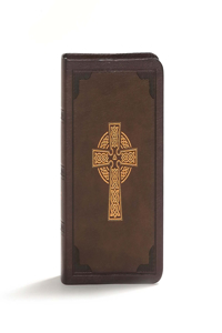 CSB Large Print Compact Reference Bible, Celtic Cross Brown Leathertouch