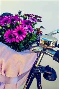 Pretty Purple Flowers in a Bicycle Basket Journal