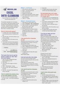 Excel Data Cleansing Tip Card