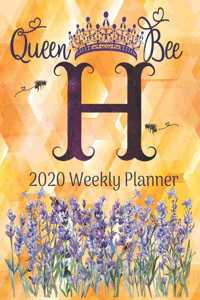 2020 Weekly Planner - Monogram Queen Bee Initial 