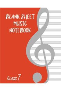 Blank Sheet Music Composition Manuscript Staff Paper Art Music CLASS 7 Notebook Birthday Gift